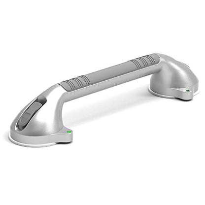 16.5inches Balance Assist Bathroom Shower Handle,Suction Bath Grab Bar with Indicators (Silver/Grey) - size: 16.5 Inch (Pack of 1)