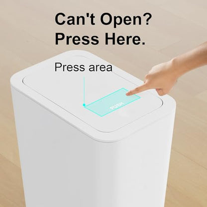 N. NETDOT 3 Pack Small Trash Can with lid, 3 Gallon Bathroom Trash Can,Garbage Can Slim Trash Bin Waste Basket for Bathroom,Kitchen,Bedroom,Living Room,Office,Laundry - Off White - color: Off White, size: 3 X 3 Gal