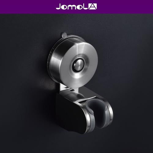 JOMOLA Suction Cup Shower Holder, Adjustable Stainless Steel Shower Head Holder with Strong Suction Cup for Different Wall, Universal Handheld Shower Bracket - style: Brushed Silver