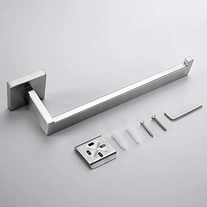 Nolimas Brushed Nickel Bath Hand Towel Bar Single Bars Towel Ring Classic Wall Mounted SUS304 Stainless Steel Bathroom Square Towel Rack Toilet Kitchen Towel Shelf Single Layer