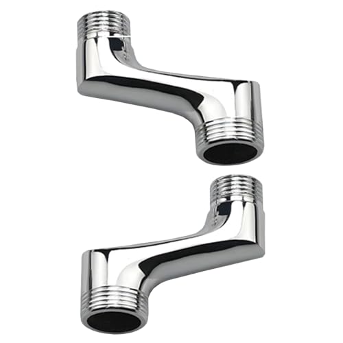 2Pcs Shower Head Adapter, Brass Shower Head Extender, Adjustable Swivel Arm, 1/2 3/4 Offset Connection, Excentric Toilet Connection
