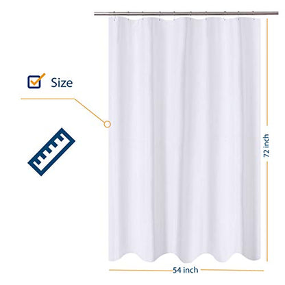 N&Y HOME Fabric Shower Curtain Liner 54 x 72 inches Bath Stall Size, White | Hotel Quality, Bottom Magnets, Machine Washable, Water Repellent, 54x72 Bathroom Curtain with Grommets - color: White, size: 54"W x 72"L (Pack of 1)