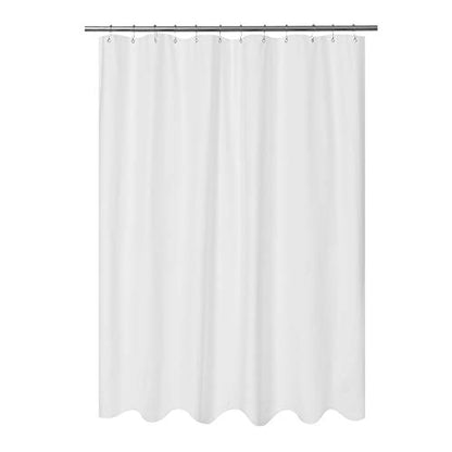 Embossed Microfiber Long Shower Curtain Liner 71 x 75, White | Machine Washable, Bottom Magnets, Water Repellent, 71x75 Inches Soft Fabric Shower Curtain for Bathroom - color: White, size: 71"W x 75"L (Pack of 1)