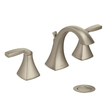 Moen Voss Brushed Nickel Two-Handle Widespread Bathroom Sink Faucet Trim Kit, Valve Included, TV6905BN - color: Brushed Nickel