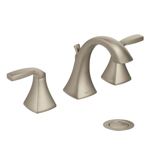 Moen Voss Brushed Nickel Two-Handle Widespread Bathroom Sink Faucet Trim Kit, Valve Included, TV6905BN - color: Brushed Nickel