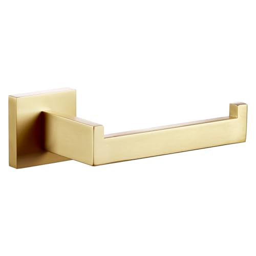 KOKOSIRI Gold Toilet Paper Holder Toilet Roll Holder for Bathroom Kitchen Washroom T-304 Stainless Steel Wall Mounted, Gold Finish, B2003BG - color: Brushed Gold, size: Without Shelf(1 Pack)