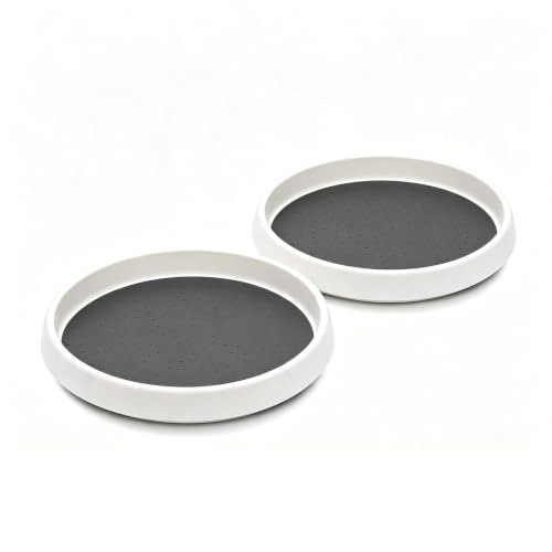 Lazy Susan Turntable Organizer 2 Pack - 10" Rotating Spice Rack Trays | Features a smooth 360-degree rotating design for effortless access to items in deep cabinets, pantries, and fridges. - size: 10 inch