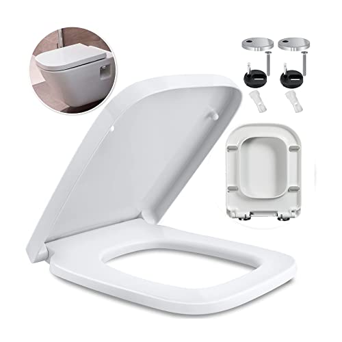 White Quick-Release Toilet Seat with Top-Fixing Hinges – Durable Bathroom Lid for Easy Cleaning and Installation 04B