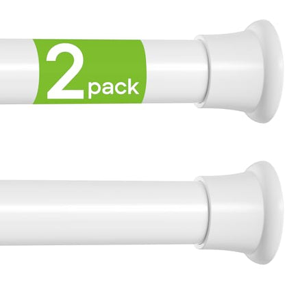 2 Pack Tension Curtain Rods 31-62 Inch Adjustable Spring Tension Rods 7/8 Inch Diameter White Shower Curtain Rod No Drilling for Window, Bathroom, Closet, Room Divider - color: White, size: 31" to 62"-2Pcs