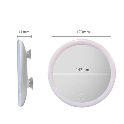 Suction Cup Magnifying Glass 10X Magnifying Mirror with Light Makeup Mirror with Lights White ABS for Bathroom, Bedroom, Hotel