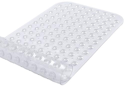 Large Non-Slip Bathtub & Shower Mat 31”x16” (Smooth/Non-Textured Tubs Only) Safe, Clean, Machine-Washable, Superior Grip&Drainage, Vinyl, Transparent Clear - color: Transparent Clear, size: Large (31"x16")