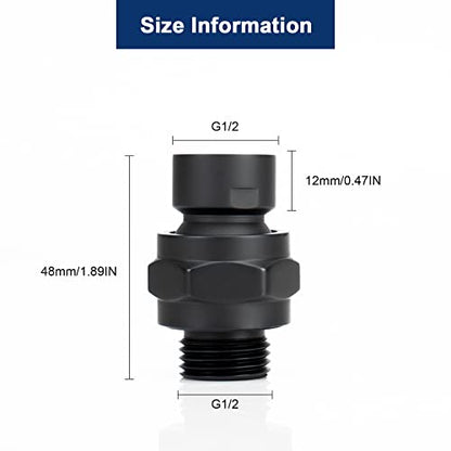 NearMoon Shower Head Swivel Ball Adapter - Solid Brass Shower Connector Ball Joint Adjustable Universal Shower Arm Extension Component (Matte Black) - color: Matte Black