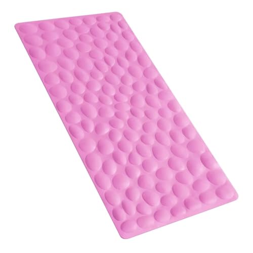 Non-Slip Bathtub Mat OTHWAY Soft Rubber Bathroom Bathmat with Strong Suction Cups (Pink, 16x31.5 inch) - color: Pink, size: 31.5" x 16" (Rectangular)