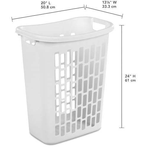 3-Pack 1.8 Bushel Slim Plastic Laundry Hamper W/Reinforced Handles, White | Durable plastic build Open top design for quick toss-in & easy access.in bedroom, bathroom & laundry room.