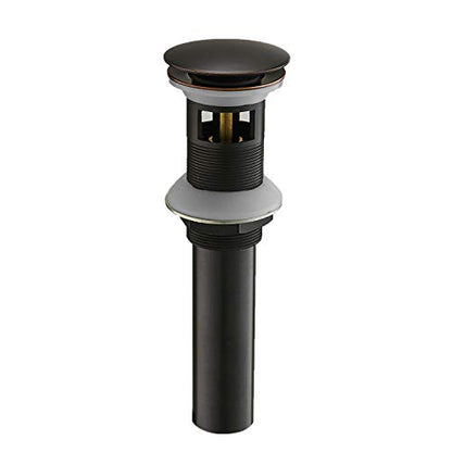 15/8" Bathroom Faucet Vessel Vanity Sink Pop Up Drain Assembly Stopper Plug | with Overflow Fits Bathroom Standard Sink Hole 1-1/2" to 1-3/4" Oil Rubbed Bronze Push & Seal by Homevacious - color: Oil Rubbed Bronze, style: With Overflow