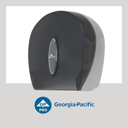 Georgia-Pacific Single-Roll Jumbo Toilet Paper Dispenser by GP PRO (Georgia-Pacific), Translucent Smoke, 59009, 10.610" W x 5.390" D x 11.290" H - style: 1-Roll