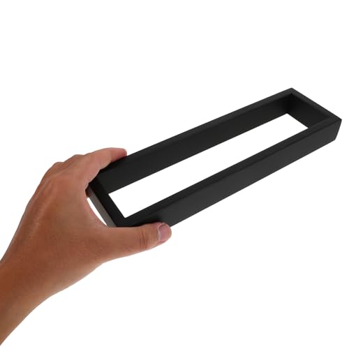 YARNOW Towel Holder Towel Ring Bathroom Square Stainless Steel for Wall Mounted Organizer Rust Resistant Black Rectangle with Sleek Modern Design for Small Bathroom Layouts