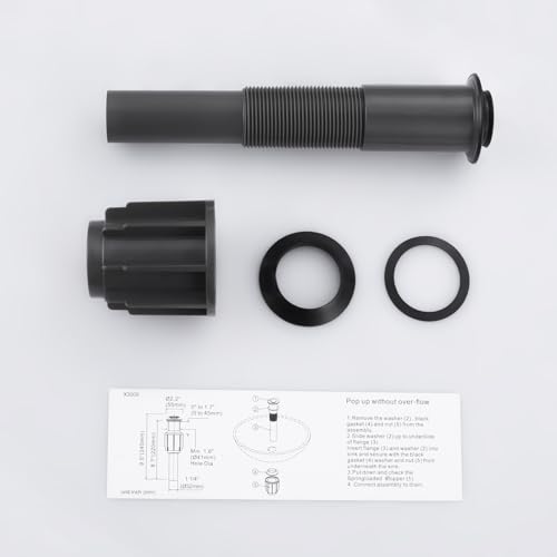 Pop Up Sink Drain Without Overflow, Bathroom Sink Drain Vessel Sink Stopper Pop Up Sink Drain Stopper, Pop Up Drain for Bathroom Sink Drain Strainer for Hair Catcher, Matte Black - color: Matte Black, style: Without Overflow
