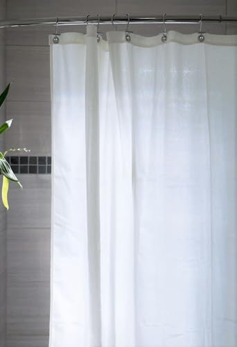Organic Cotton Shower Curtain Liner - Durable and Breathable Standard Bathtub Shower Curtain - A Stylish Quality Bathroom Drape for Master Bath Tubs, Guest Bathrooms and Dorms - 70"x74", White - color: Organic White, size: 70"W x 74"L (Pack of 1)