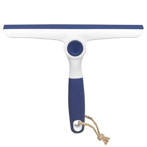 NBGYTECH Window Squeegee Household Cleaning Scraper Handheld Squeegee for Shower Glass Door Mirror Car Windshield (Blue Plastic Handle) - color: Blue Plastic Handle