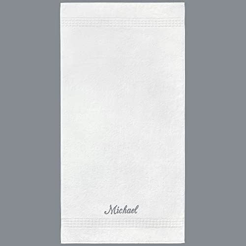 Broadway Terry Bath Towel Set 28" x 55" - Ring-Spun Cotton - Durable Hotel Quality - Soft and Absorbent (2 Custom Towels, White) - size: 2 Custom Towels