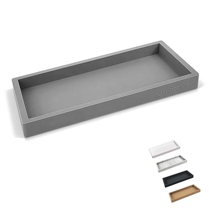 Spacewiser Countertop & Vanity Silicone Tray - Small 7.7" Kitchen Soap Tray | Kitchen Sink Soap Tray, Dish Soap Tray for Kitchen Counter, Bathroom Tray, Silicone Soap Dispenser Tray & Sponge Holder - color: Modern Gray, size: Small 7.7”