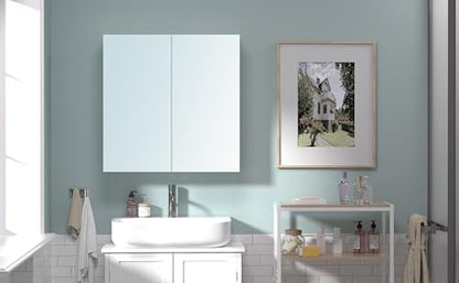 24x24 Bathroom Wall Cabinet, Saver Storage Cabinet, Medicine Cabinet with 2 Door and Adjustable Shelves，Flat-Pack Design – Assembly Required - size: W24 x H24 2 Door