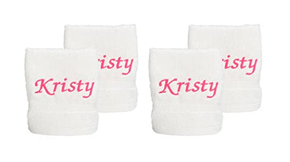 Liberty21 Luxury Custom Embroidered Washcloths Towel Set. Reusable Face and Body Washrags Set of Four. 100% Soft Cotton. Facial and Body Cleansing, Skin Care. (White) - color: White