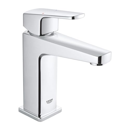 GROHE Tallinn Bathroom Faucet, Single Hole Centerset with Drain, Chrome | Bathroom Sink Faucet: Fits 1 or 3 Hole Sinks, Eco 1.2 GPM, Smooth SilkMove Valve, Includes Drain & Deckplate | 23838000 - color: Chrome