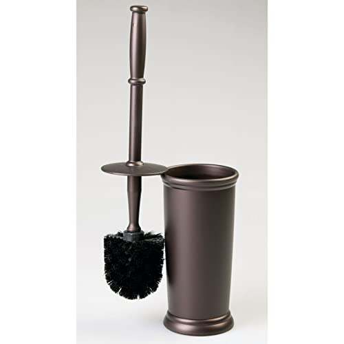mDesign Metal Freestanding Slim Toilet Bowl Brush and Holder - color: Espresso