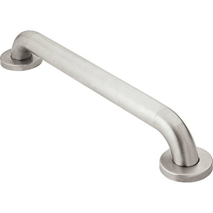 Moen Home Care Bathroom Safety 24 Inch Stainless Steel Handicap Grab Bar for Bathtub and Shower, Elderly Assistance Product with Concealed Screws, Polished Brass, R8924P - color: Peened, size: 24 Inch