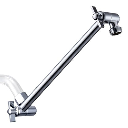 G-Promise All Metal Shower Head Extension Arm (Chrome, 9.5 INCH) | Rise or Lower Shower Head, Height & Angle Adjustable Extender, Anti-Leak, Firmly Secure Shower Head, Easy to Install - color: Chrome