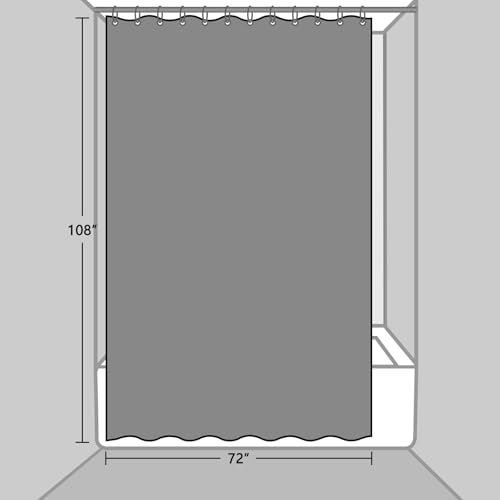EurCross 72 x 108 inch Extra Long Clear Shower Curtain Liner with 5 Magnets,PVC Free Thick EVA Shower Liner, Heavy Duty Weighted Clear Shower Curtain for Bathroom 108 inch Length - color: Clear, size: 72"W x 108"L (Pack of 1)