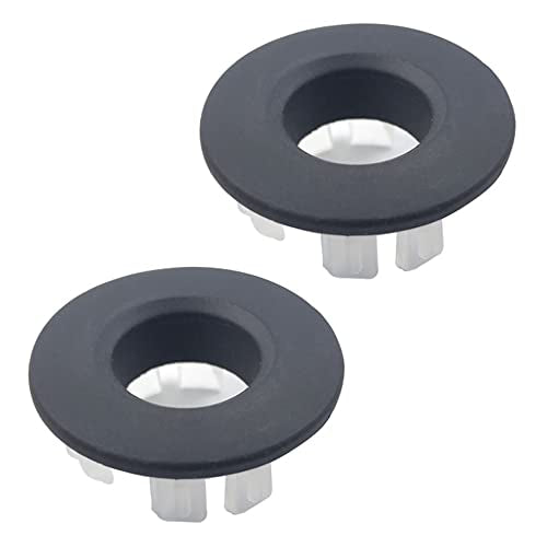 2Pcs Sink Overflow Ring Matte Black Bathroom Basin Trim Cover Caps | Brass, Round Drain Cover, Hole Insert Ring, Kitchen Bath Sink Parts - color: Matte Black