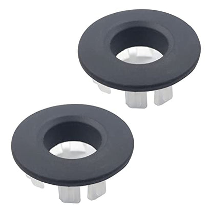 2Pcs Sink Overflow Ring Matte Black Bathroom Basin Trim Cover Caps | Brass, Round Drain Cover, Hole Insert Ring, Kitchen Bath Sink Parts - color: Matte Black