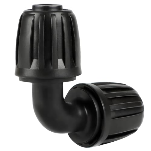 Drip Irrigation Elbow Fittings, 12 Pieces 1/2'' Dripline Locked Barbed Elbow Connectors for 1/2 Inch Irrigation Tubing (1/2" ID x 0.650" OD) 90 Degree Corner for Garden Sprinkler Systems - size: 1/2" Nut Elbow 12 Pcs