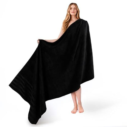 American Soft Linen 100% Cotton Luxury Turkish Towels, 35x70 XL Bath Sheet | Soft Absorbent Quick Dry OEKO Tex Standard 100 Certificated Durable Machine Washable Premium Hotel Quality - color: Black, size: 1 Piece set