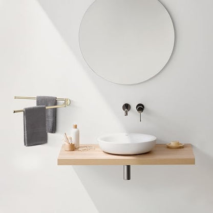 BGL Swivel Towel Bar for Bathroom Gold,Swing Out Double Towel Bar 2-Arm Kitchen Wall Mounted Towel Hanger Holder for Bathroom Organizer - color: Gold