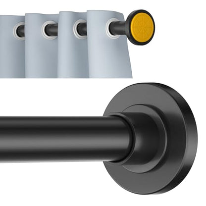 Black Shower Curtain Rod Tension 30 to 92 Inch,1 Inch Diameter Adjustable Tension Curtain Rod No Drilling,Shower Rods for Bathroom,No Rust - color: Black, size: 30" to 92"