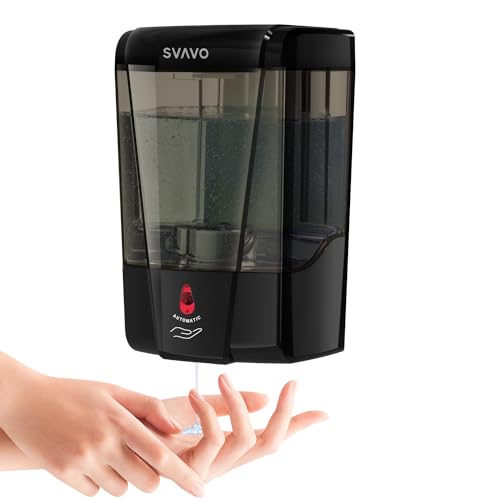 SVAVO Automatic Soap Dispenser Wall Mount 600ml/21fl.oz, Hand Soap Dispenser Touchless Electric Sensor Pump Battery Operated for Office Home Kitchen Bathroom Hotel Restaurant Commercial