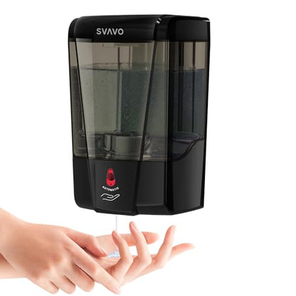 SVAVO Automatic Soap Dispenser Wall Mount 600ml/21fl.oz, Hand Soap Dispenser Touchless Electric Sensor Pump Battery Operated for Office Home Kitchen Bathroom Hotel Restaurant Commercial