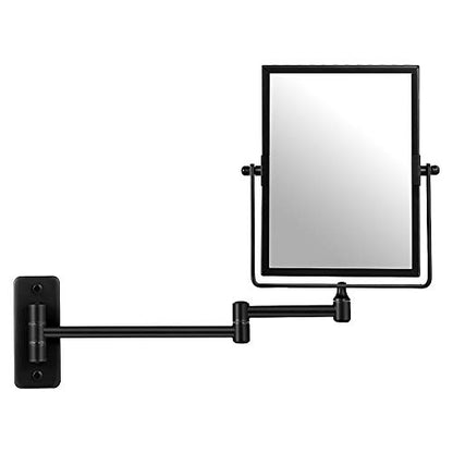 QiMH 3X Magnified Wall Mounted Mirror, Rectangular 8x6 Inch with Extendable Arm | Double-Sided Swivel Bathroom Shaving Vanity Mirror