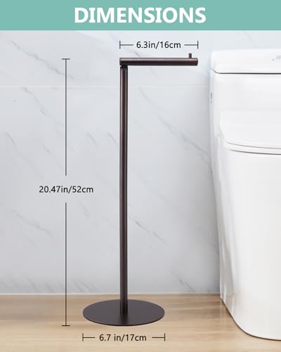 Toilet Paper Holder Stand, Free Standing Toilet Paper Roll Holder for 4 Spare Rolls, Modern Bathroom Toilet Paper Stand with Reserve, Oil Rubbed Bronze, Housen Solutions