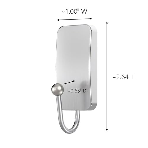 Command Small Bath Hook, Satin Nickel, 1-Hook, 2-Small Water-Resistant Strips, Organize Damage-Free (Pack of 2)