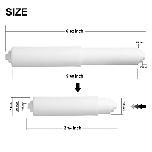 3 Pack Toilet Paper Holder Replacement Rod, Spring Loaded Roller, Universal Fit for Most Bathroom Tissue Holders, White