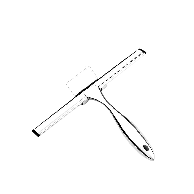 All-Purpose Shower Squeegee for Glass Doors,Tile Shower Walls,Squeegee for Shower Glass,Shower Squeegee,Bathroom, Window,Floors, Glass and Car Windshield, Mirrors and Kitchen-Stainless Steel