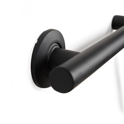 Bathroom Grab Bar, 38 inch Stainless Steel, Right Handed Zuma Bar, 1.25 inch Diameter, Handicap Grab Bar, Safety Rail, Matte Black - color: Matte Black, style: Right-Hand