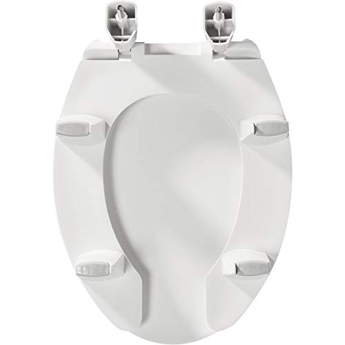 BEMIS 3L2150T 000 Medic-Aid 3" Lift Raised Open Front Plastic Toilet Seat with Cover, ELONGATED, Long Lasting Solid Plastic, White - style: Open Front Seat with Cover - 3-Inch Lift