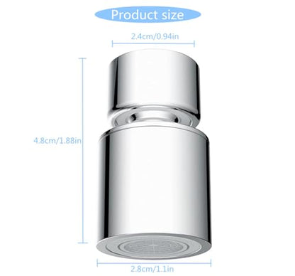 Faucet Aerator, 360° Swivel Kitchen Sink Aerator, Dual-function 2-Flow Sprayer Faucet Head, Big Angle Sink Sprayer Attachement, Faucet Replacement Part 55/64 Inch Female Thread - Chrome