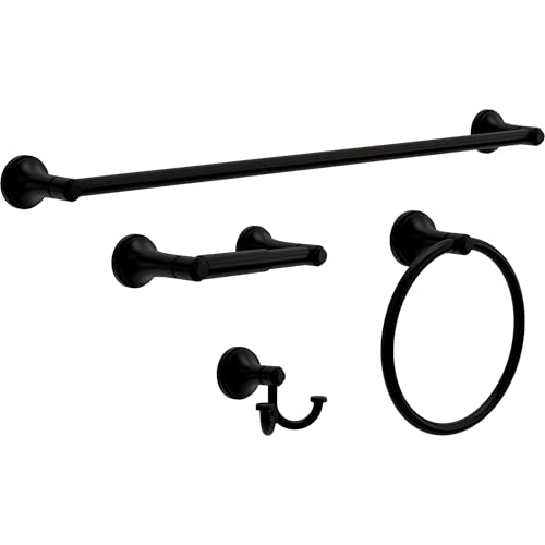 Franklin Brass Woodruff (1-Pack) Towel Hooks Matte Black Double Bathroom J Hooks Wall Mounted for Robes & Towels Hand Towel Hook Holder Kitchen, Bathroom Accessories WDRF35-MB - color: Matte Black